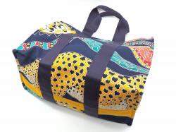 Pre Owned Hermes Beach Bag Navy Multicolor Blue Cotton Canvas Hermes Savannah Dance Hand Tote Women's Men's Monkey