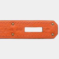 مملوكة مسبقًا Hermes Kelly 28 Inner Stitch Taurillon Fu Orange R Engraved Handbag