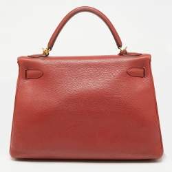 Hermes Sienne Togo Leather Gold Finish Retourne Kelly 32 Bag