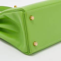 Hermes Anis Green Swift Leather Gold Hardware Kelly Retourne 28 Bag