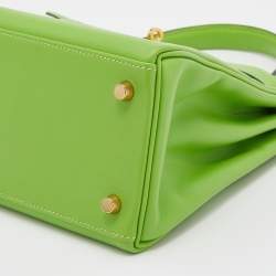 Hermes Anis Green Swift Leather Gold Hardware Kelly Retourne 28 Bag