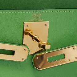 Hermes Anis Green Swift Leather Gold Hardware Kelly Retourne 28 Bag