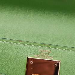 Hermes Anis Green Swift Leather Gold Hardware Kelly Retourne 28 Bag