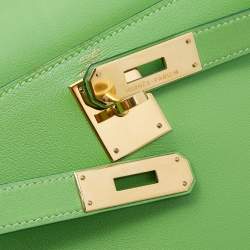 Hermes Anis Green Swift Leather Gold Hardware Kelly Retourne 28 Bag