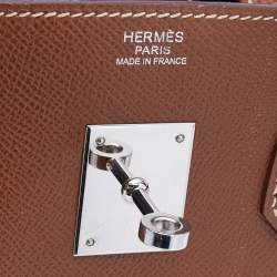 Pre Owned Hermes Gold Epsom Leather Palladium Hardware Birkin 30 Bag