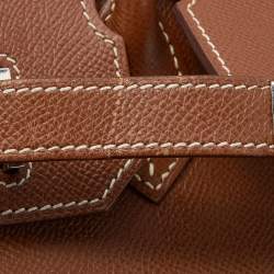 Pre Owned Hermes Gold Epsom Leather Palladium Hardware Birkin 30 Bag