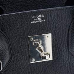 Hermes Black Taurillon Clemence Leather Palladium Hardware Birkin 30 Bag