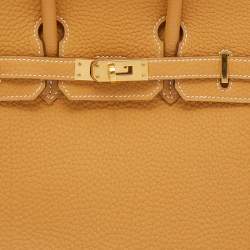 Hermes Natural Sable Togo Leather Gold Hardware Birkin 25 Bag