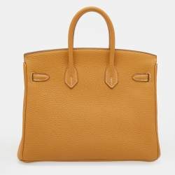 Hermes Natural Sable Togo Leather Gold Hardware Birkin 25 Bag