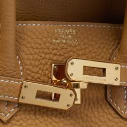 Hermes Natural Sable Togo Leather Gold Hardware Birkin 25 Bag