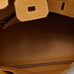 Hermes Natural Sable Togo Leather Gold Hardware Birkin 25 Bag