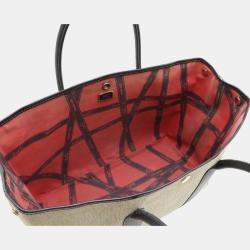 مملوكة مسبقًا Hermes Garden Party PM Bolduk Pattern Tote Bag Handbag Toile Ash Leather Gray Black