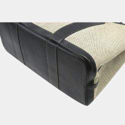 مملوكة مسبقًا Hermes Garden Party PM Bolduk Pattern Tote Bag Handbag Toile Ash Leather Gray Black