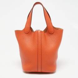 مملوكة مسبقًا Hermes Cuivre Clemence Leather Picotin Lock 18 Bag