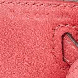 Pre Owned Hermes Rose Lipstick Swift Leather Gold Hardware Kelly Pochette