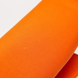 Pre Owned Hermés Orange/Natural Canvas and Leather Herbag Zip 39 Bag