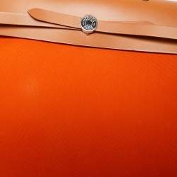 Pre Owned Hermés Orange/Natural Canvas and Leather Herbag Zip 39 Bag