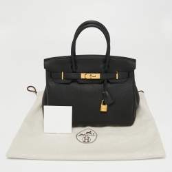 Hermes Black Togo Leather Gold Finish Birkin 30 Bag