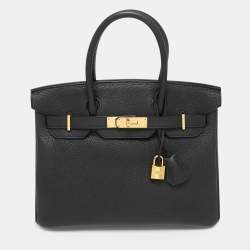 Hermes Black Togo Leather Gold Finish Birkin 30 Bag