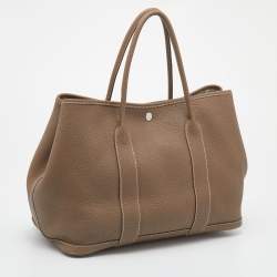 Pre Owned Hermes Etoupe Grey Negonda Leather Garden Party 36 Bag