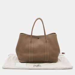 Pre Owned Hermes Etoupe Grey Negonda Leather Garden Party 36 Bag