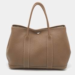 Pre Owned Hermes Etoupe Grey Negonda Leather Garden Party 36 Bag