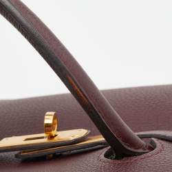Hermes Bordeaux Togo Leather Gold Plated Hardware Birkin 30 Bag