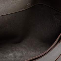 Pre Owned Hermes Etain Evercolor Leather Kelly Depeches 25 Pouch