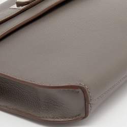 Pre Owned Hermes Etain Evercolor Leather Kelly Depeches 25 Pouch