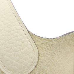 Pre Owned Hermes White Taurillon Clemence Leather Picotin Lock PM Top Handle Bag 