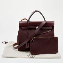 Pre Owned Hermes Rogue H Toil and Leather Herbag Zip 31 Bag