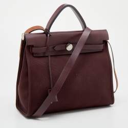 Pre Owned Hermes Rogue H Toil and Leather Herbag Zip 31 Bag