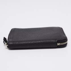 Pre Owned Hermes Black Clemence Leather Azap Vertical Wallet