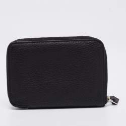 Pre Owned Hermes Black Clemence Leather Azap Vertical Wallet
