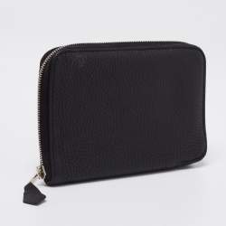 Pre Owned Hermes Black Clemence Leather Azap Vertical Wallet