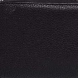 Pre Owned Hermes Black Clemence Leather Azap Vertical Wallet