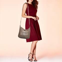 Pre Owned Hermes Etoupe Togo Leather Evelyne III PM Bag