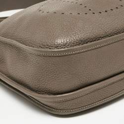 Pre Owned Hermes Etoupe Togo Leather Evelyne III PM Bag