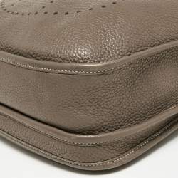 Pre Owned Hermes Etoupe Togo Leather Evelyne III PM Bag