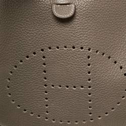 Pre Owned Hermes Etoupe Togo Leather Evelyne III PM Bag