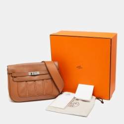 Pre Owned Hermes Gold Swift Leather Palladium Finish Berline Bag