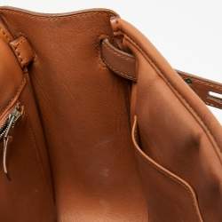 Pre Owned Hermes Gold Swift Leather Palladium Finish Berline Bag