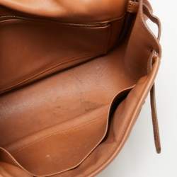 Pre Owned Hermes Gold Swift Leather Palladium Finish Berline Bag