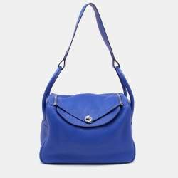 Pre Owned Hermes Electric Bleu Togo Leather Lindy 34 Bag