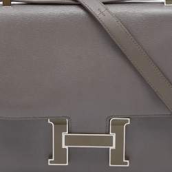 Pre Owned Hermes Etain Evercolor Palladium Plated Constance 24 Bag