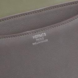 Pre Owned Hermes Etain Evercolor Palladium Plated Constance 24 Bag