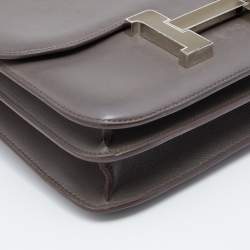 Pre Owned Hermes Etain Evercolor Palladium Plated Constance 24 Bag