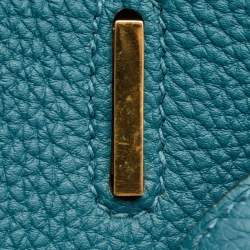 Pre Owned Hermes Bleu de Galice Togo Leather Gold Finish Birkin 30 Bag