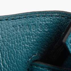 Pre Owned Hermes Bleu de Galice Togo Leather Gold Finish Birkin 30 Bag