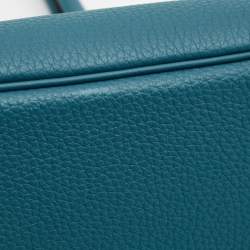 Pre Owned Hermes Bleu de Galice Togo Leather Gold Finish Birkin 30 Bag